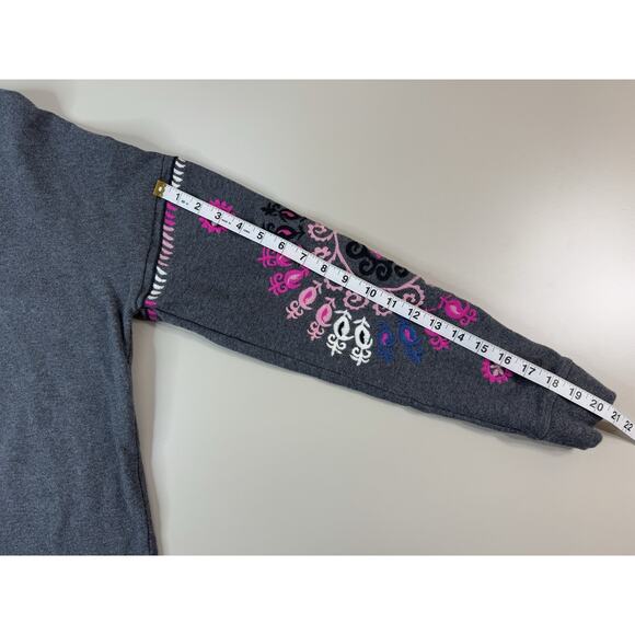 Boden Womens Jasmine Sweatshirt Dress US 12 Charcoal Marl Embroidered Boho Chic - Picture 10 of 16